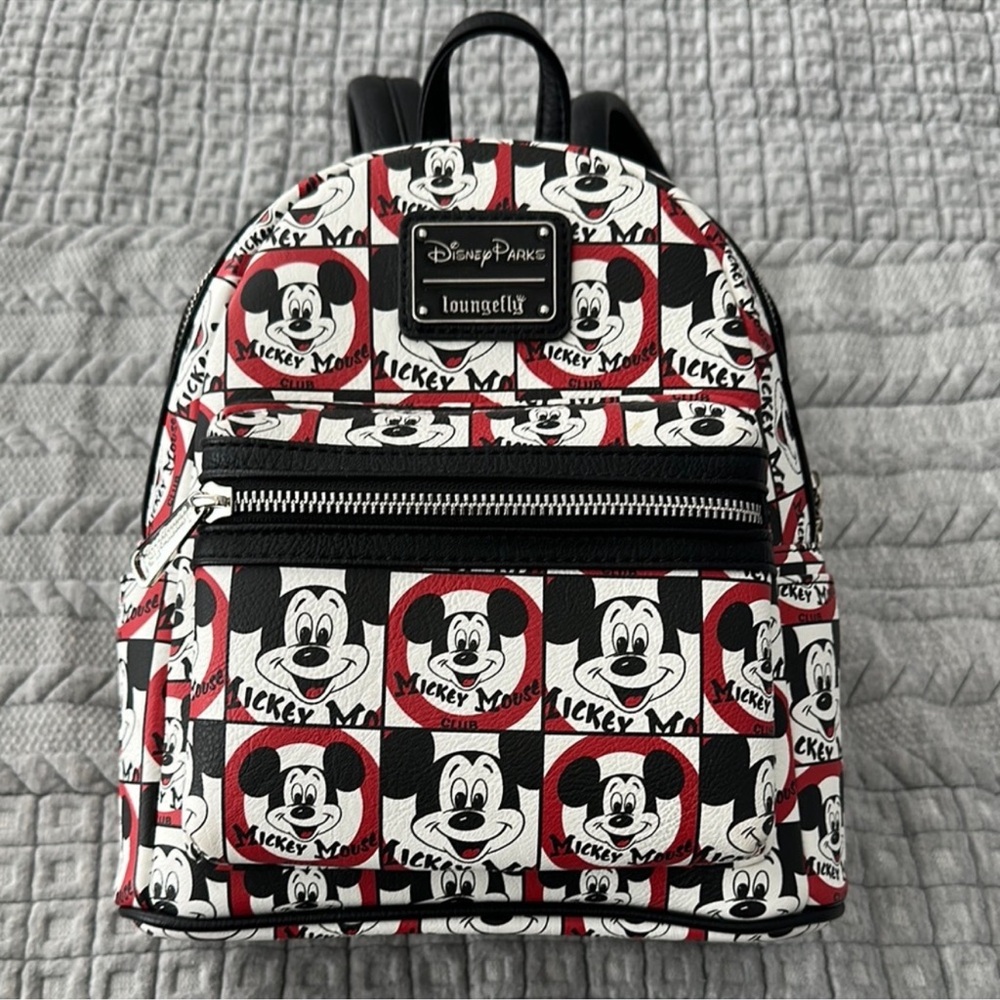 Loungefly Mickey Mouse Clubhouse Red and Black Backpack EUC